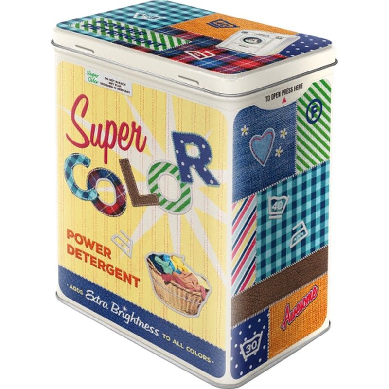 Caja Metal L Home & Country Super Color Detergent Retro Vintage