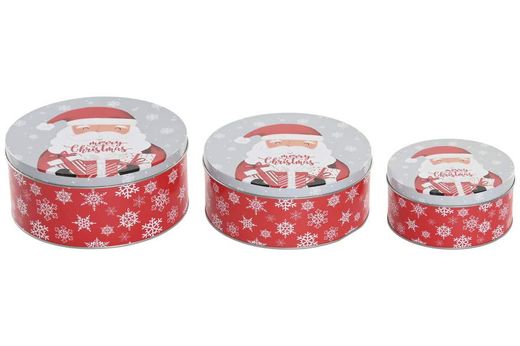 Caja Metálica Navidad ideal Regalo Set 3 Papa Noel Ideal Regalo