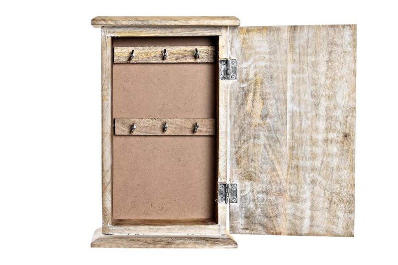 Caja guarda llaves madera natural para pintar en casa
