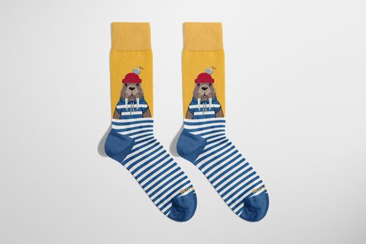 Calcetines Divertidos Morsa Billy Brown Ideal Regalo Talla H 41-46