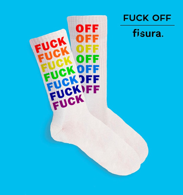 Calcetines Fuck Off Arco Iris Rainbow para chico de algodón alta calidad, diseño divertidos y unicos de la marca Fisura. para regalos — WonderfulHome