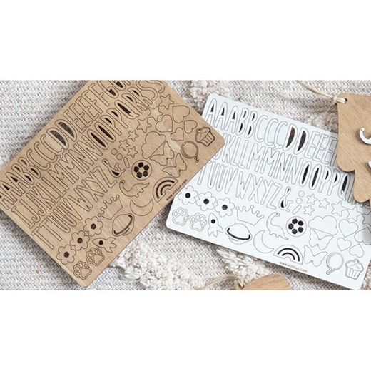Casita Madera Nombre Personalizable para Árbol de Navidad Color Madera Vintiun