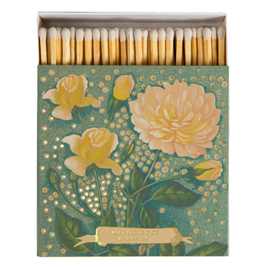 Cerillas Decorativas Rosas Doradas Elegantes Archivist 125 Ideal Regalo