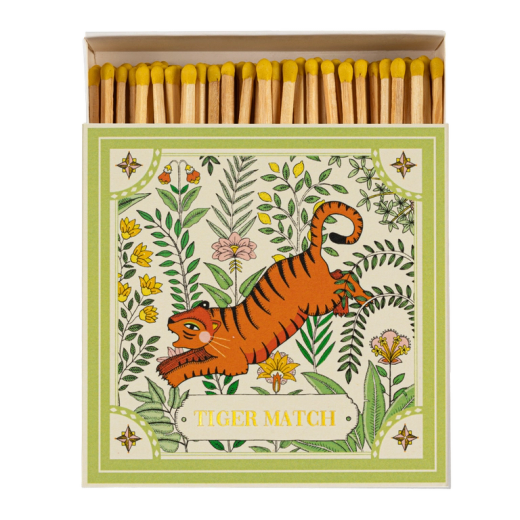 Cerillas Decorativas Tigre Verde Exótico Archivist 125 Ideal Regalo