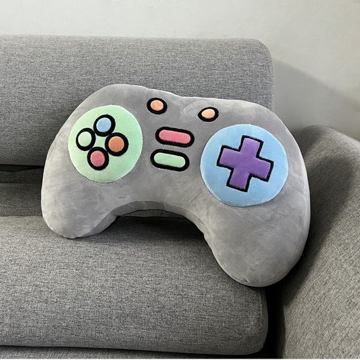 Cojín Peluche Let's Play Gris Mando Videojuego I Total Regalo