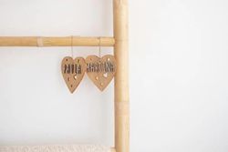 Corazón Madera Nombre Personalizable para Árbol de Navidad Color Blanco Vintiun
