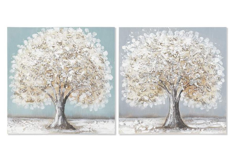 Cuadro árbol de la vida con marco crema