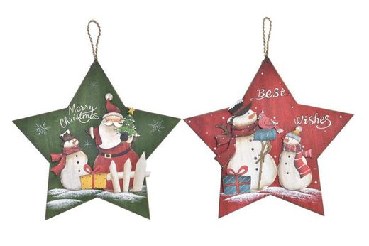 Decoración Navidad para Colgar Puerta Pared Madera Estrella decoración de navidad para casa