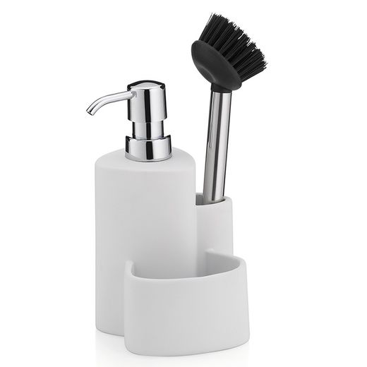 Dosificador Jabón Cocina Estropajero Blanco Kela