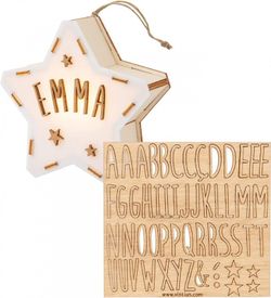 Estrella Luminosa Madera Nombre Personalizable Vintiun