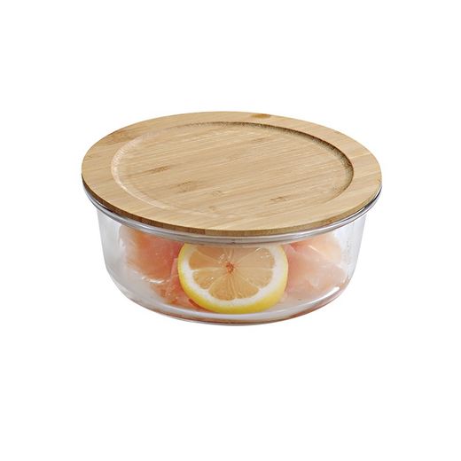 Fiambrera redonda horno con tapa Bambú 30 cl