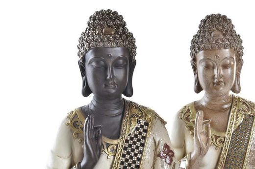 Figura buda decoración dorado grande resina