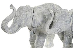 figura elefante decoración resina gris blanco
