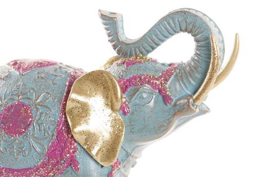 Figura elefante trompa arriba turquesa