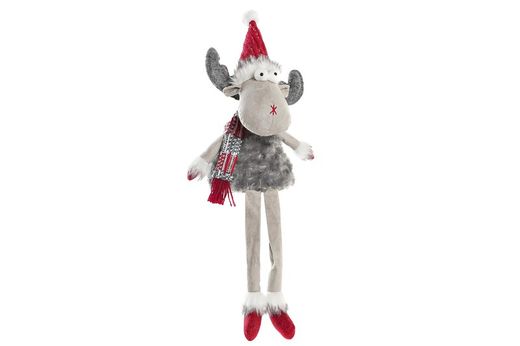 Figura Reno Navidad Rojo Gris 20X15X55