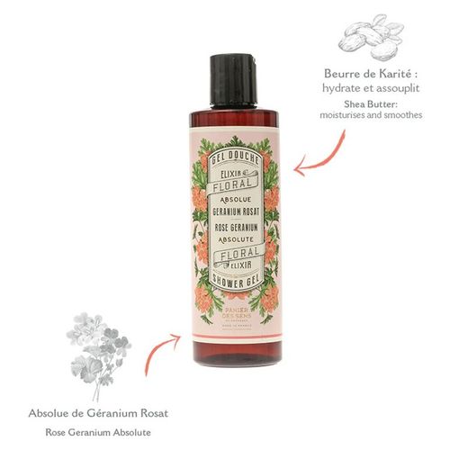 Gel Ducha 250ml Rosa Geranio Panier des Sens