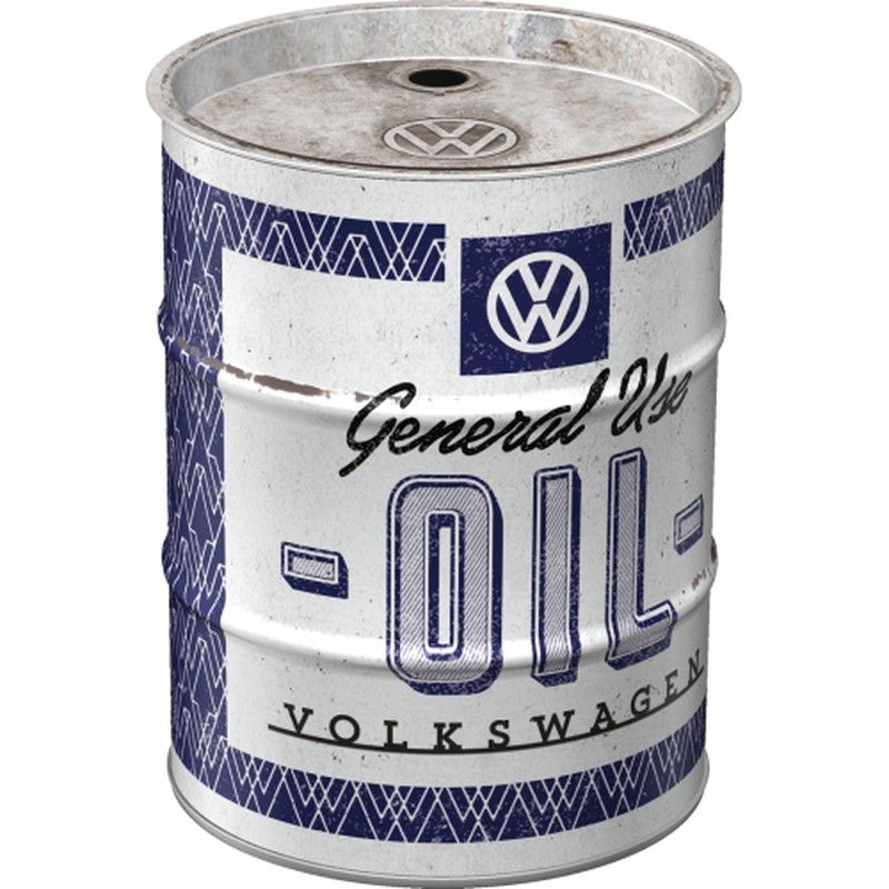 Hucha Metal Barril Volkswagen VW General Use Oil Retro Vintage