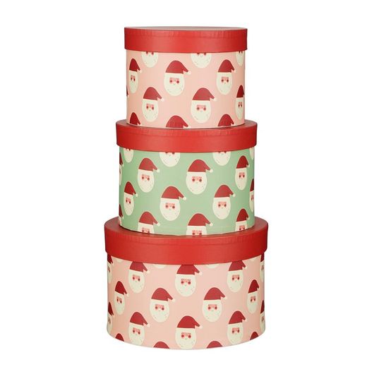Juego de 3 cajas de Navidad Diseño Santa Red Especial para Regalo Edelmann