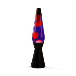 Lámpara de Lava 36 cm Base Negra Liq Morado y Cera Rosa I Total Regalo