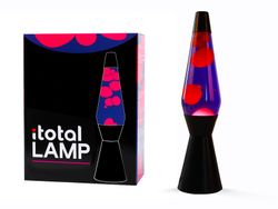 Lámpara de Lava 36 cm Base Negra Liq Morado y Cera Rosa I Total Regalo