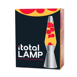 Lámpara de Lava 36 cm Base Plata Liq Amarillo y Cera Roja I Total Regalo