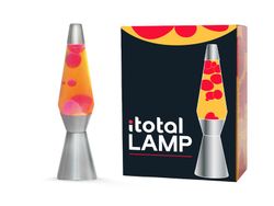 Lámpara de Lava 36 cm Base Plata Liq Amarillo y Cera Roja I Total Regalo