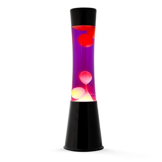 Lámpara de Lava 40 cm Base Negra Liq Morado y Cera Amarilla I Total Regalo