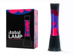 Lámpara de Lava 40 cm Base Negra Liq Morado y Cera Rosa I Total Regalo