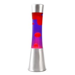 Lámpara de Lava 40 cm Base Plata Liq Morado y Cera Rosa I Total Regalo
