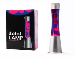 Lámpara de Lava 40 cm Base Plata Liq Morado y Cera Rosa I Total Regalo