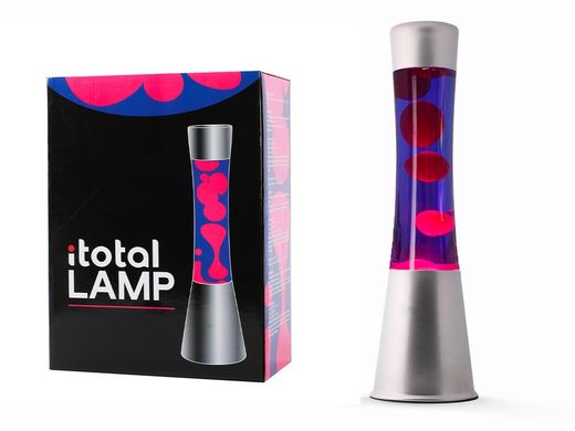 Lámpara de Lava 40 cm Base Plata Liq Morado y Cera Rosa I Total Regalo