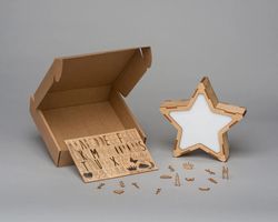 Lámpara Estrella Luminosa Con Kit De Letras Nombre Personalizable Vintiun
