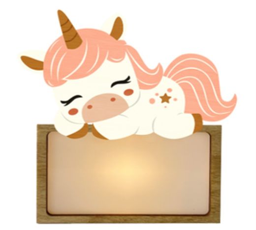 Lámpara Pequeña Unicornio Dormido Con Kit De Letras Nombre Personalizable Vintiun
