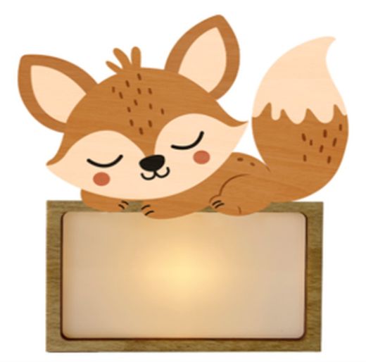 Lámpara Pequeña Zorro Con Kit De Letras Nombre Personalizable Vintiun