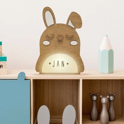 Lámpara Sobremesa Animal Conejo Nombre Personalizable Vintiun