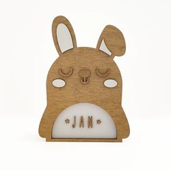 Lámpara Sobremesa Animal Conejo Nombre Personalizable Vintiun