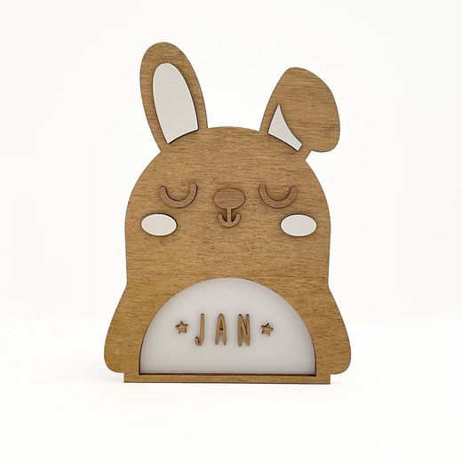 Lámpara Sobremesa Animal Conejo Nombre Personalizable Vintiun