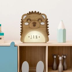 Lámpara Sobremesa Animal Erizo Nombre Personalizable Vintiun