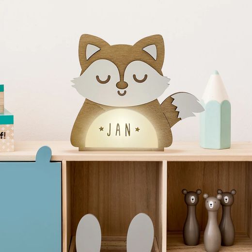Lámpara Sobremesa Animal Zorro Nombre Personalizable Vintiun