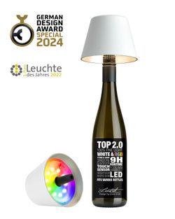 Lámpara Sompex Top Para Botellas 2.0 Blanca Alt 11 cm Diam 12,5