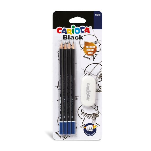 Lápices Black Lead HB Blíster 4 Unidades Carioca