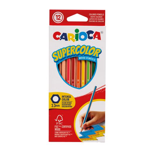 Lápices de Colores Supercolor Colores Intensos Caja 12 Colores Carioca