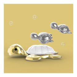 Llavero Animals Tortuga Familia Oro Metalmorphosis