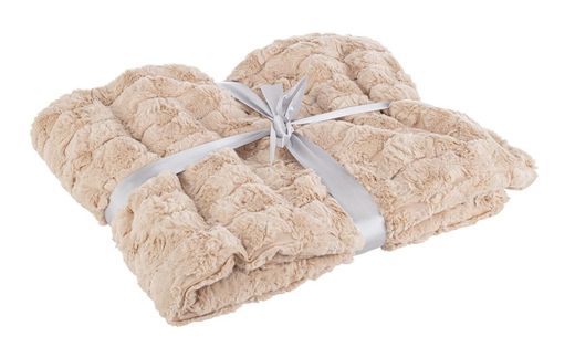 Manta Plaid Gustosa Color Beige 150x130 Bizzotto