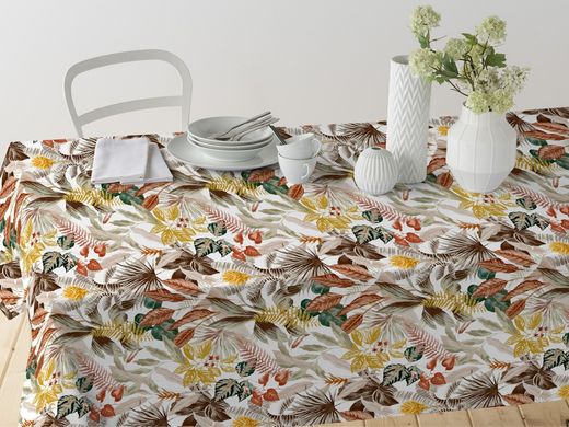 Mantel Algodón Antimanchas Bora Bora 140x250 Resinado