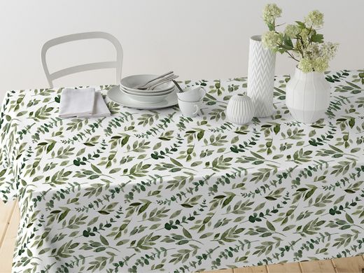 Mantel Algodón Antimanchas Ciro Olive 140x250 Resinado