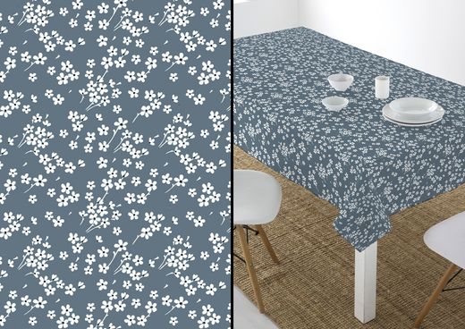 Mantel Algodón Antimanchas Mil Flores Redondo 140 Resinado