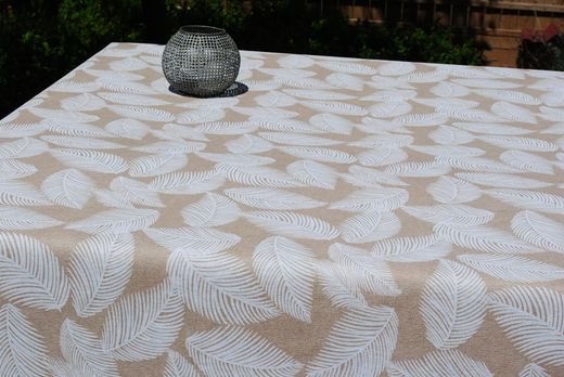 Mantel Algodón Antimanchas Pascual Beige Redondo 140 Resinado