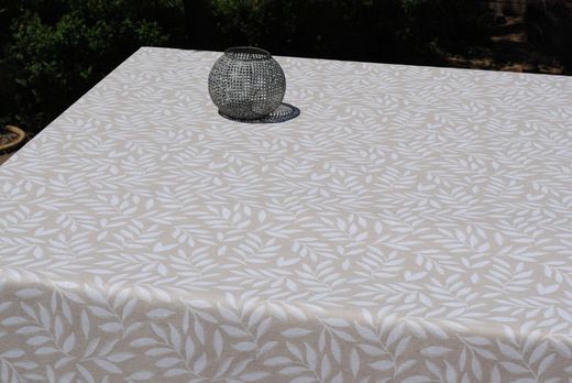 Mantel Algodón Antimanchas Patricia Beige 140X140 Resinado