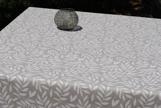 Mantel Algodón Antimanchas Patricia Gris Redondo 140 Resinado